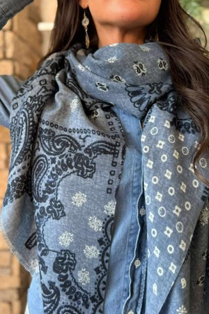 Lucky Bandana Scarf Denim /50=